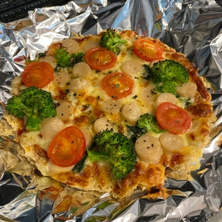 残り物を食べきり❣️オートミールと豆腐のピザ